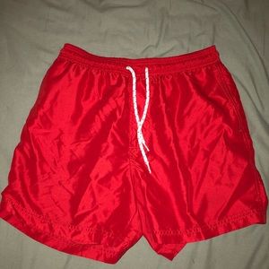Men’s red swim trunks